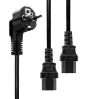 MicroConnect - Power Y-Cord 3m IEC320, Black