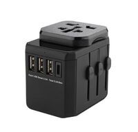 MicroConnect - World Travel Adapter, 3 USB A